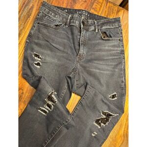 WHBM White House Black Market The Skinny Jean Sz 8 Sequin Embellished Distressed